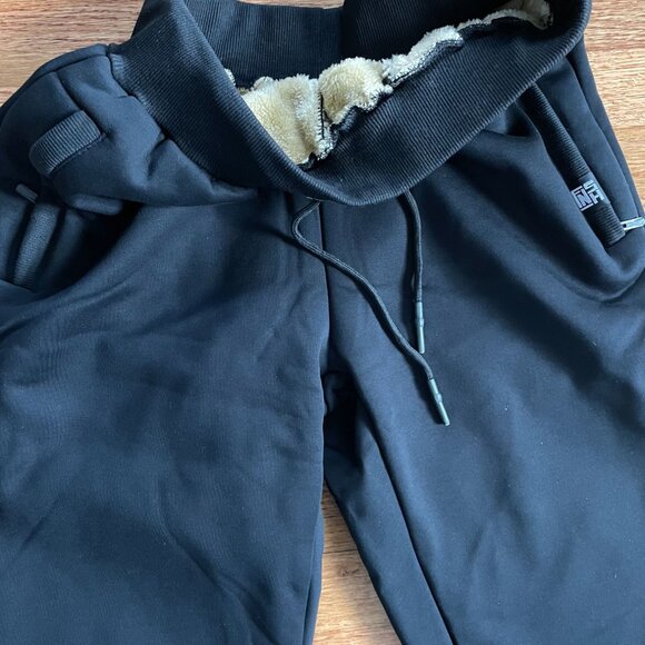 Winter Men's Sweatpants Thick Warm Fleece Joggers Sportswear Zip Pockets Cotton - Picture 3 of 7